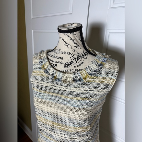 Tory Burch Greer Fringed Tweed A-Line Dress - Picture 9 of 9